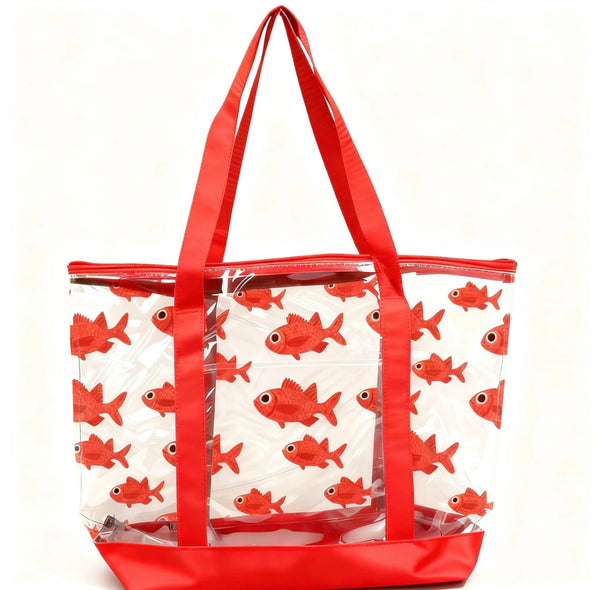 Clear tote bag with zipper