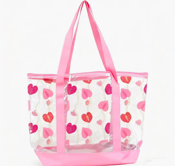 Clear tote bag with zipper